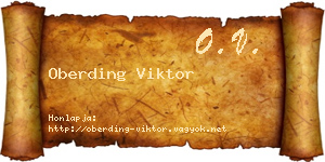 Oberding Viktor névjegykártya